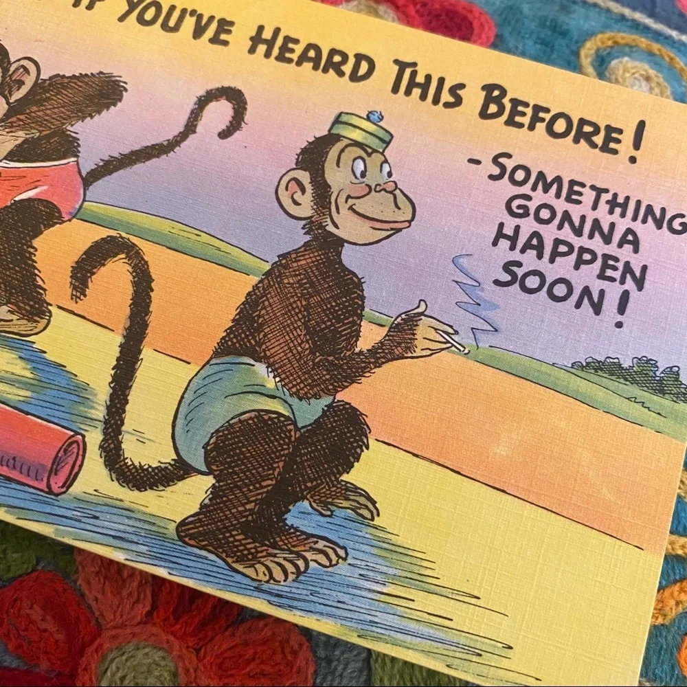 Vintage 1940’s Linen Unused Postcard, Vintage Stationary, Gag Gift,‎ Unused